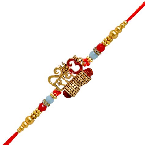 Lord Shiva Bracelet Combo Set of 5 Rakhi with Roli Chawal n Gift Card ...