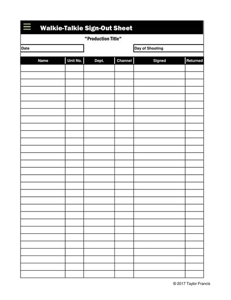 Free Printable Sign In And Out Sheet Templates [PDF, Word, Excel]