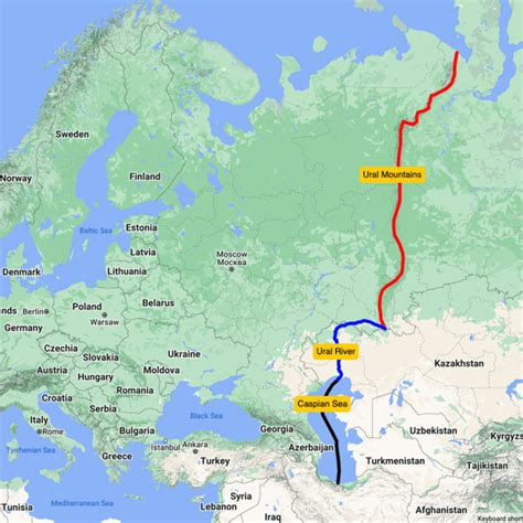Map Of Asia And Europe Border | Adams Printable Map