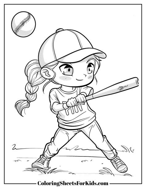 Softball Coloring Pages (Free PDF) - Coloring Sheets For Kids