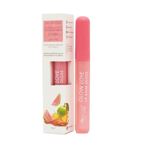 Lip Balm e Gloss Glow Love Mel de Abelha e Goiaba Max Love com 28un de ...