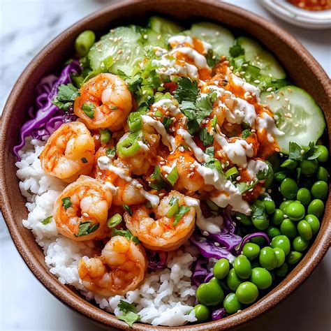 Easy Shrimp Poke Bowl Recipe with Sriracha Mayo - Flavors Enthusiasts