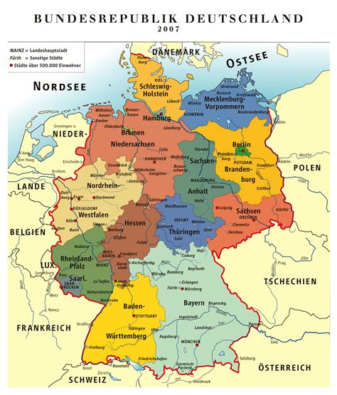 Large detailed administrative map of Germany | Germany | Europe ...
