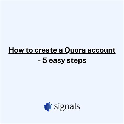 How to create a Quora account - 5 easy steps - Signals agency