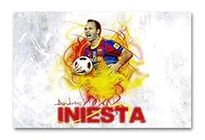 Tamatina Paper Andres Iniesta Fc Barcelona Poster (Black) : Amazon.in ...