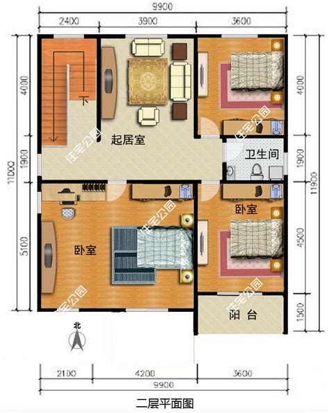 三套90至100平方两层房子平面图，小宅基地也能建大气别墅_盖房知识_图纸之家