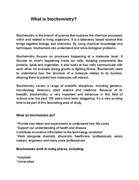What is biochemistry - What is biochemistry? Biochemistry is the branch ...