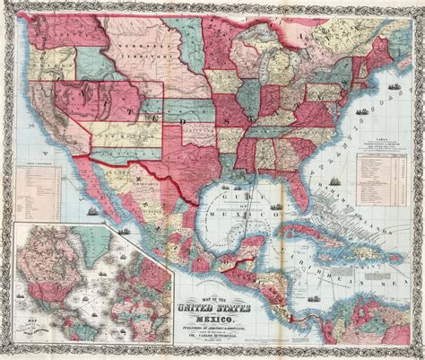 Estados Unidos y México (1859) - Mapas Milhaud