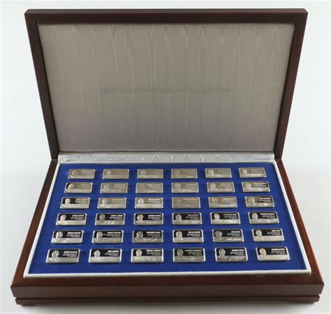 1972 LE Complete Set of (36) Franklin Mint Presidential Silver Ignots ...