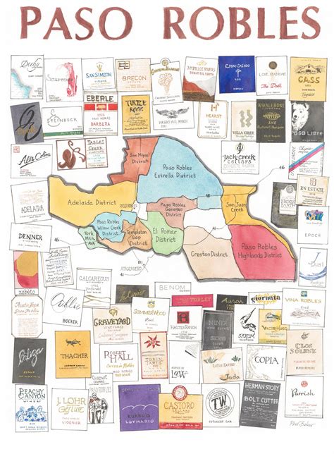 Paso Robles Wine Map Art Print (2025) - Etsy