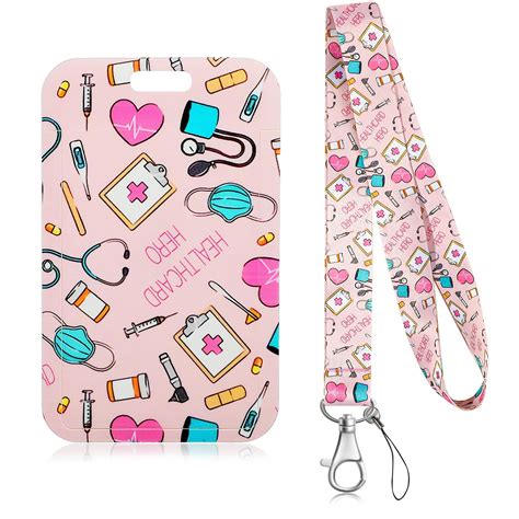 NEWEST Nurse Badge Lanyards for ID Badges, ID Holder with Keychain ...