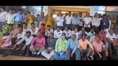BCC staff protest, alleging harassment by corporators - The Times of India