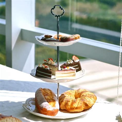 Buy BonNoces 3-tier Porcelain Cupcake Stand Serving Tray - White ...