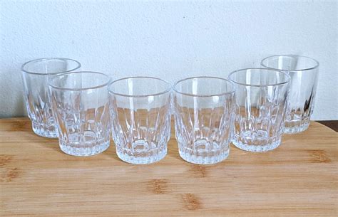 6 Vintage Arcoroc Lancer France Vodka Liquor Shot Glass Glasses Set Of ...