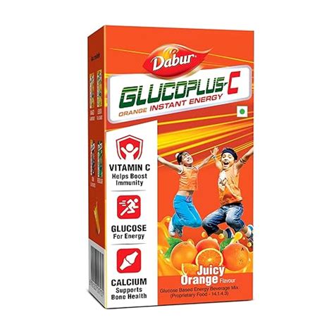 Buy DABUR Glucoplus-C Instant Powder Energy Glucose (Orange Flavour ...