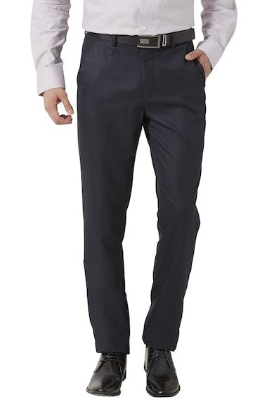 Buy Men Black Solid Trousers Online - 88998 | Peter England
