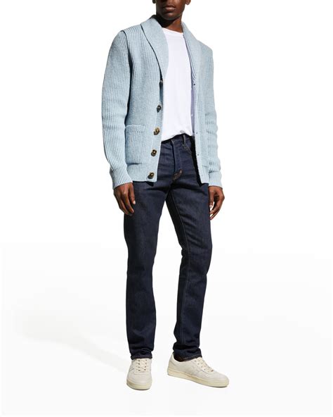 TOM FORD Men's Cashmere-Linen Knit Cardigan Sweater | Neiman Marcus