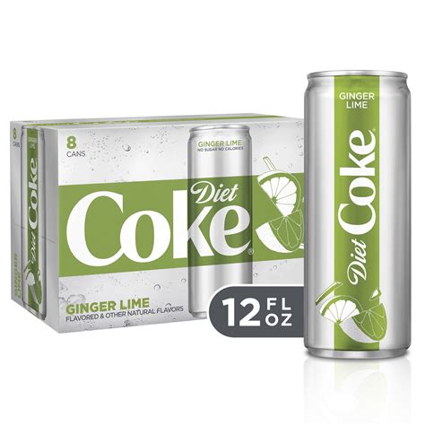 Diet Coke Ginger Lime Soda Soft Drink, 12 fl oz, 8 Pack - Walmart.com