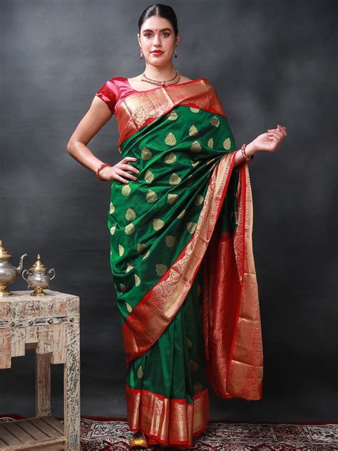 Bottle Green Copper Zari Saree at Michael Dittmer blog