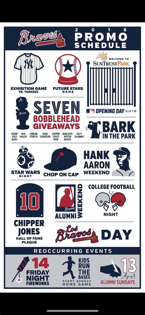 Braves Promotions Calendar - Printable Word Searches