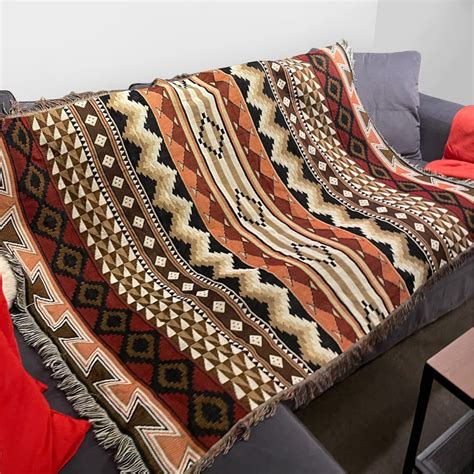 CCHYF Southwestern Native American Throw Blanket Aztec Blanket Brown ...