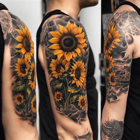 Sunflower Underbust Tattoos