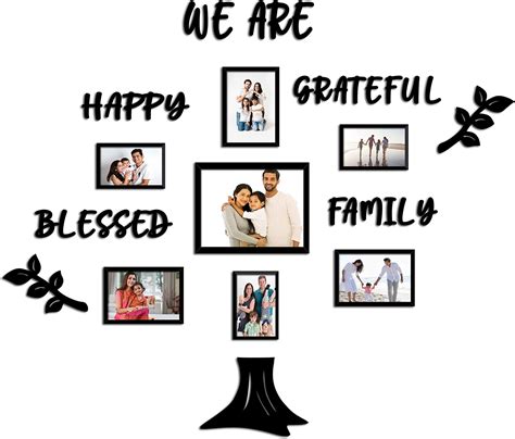 PAPER PLANE DESIGN 19-Piece Wooden Family Photo Frame Set (STYLE 1 ...