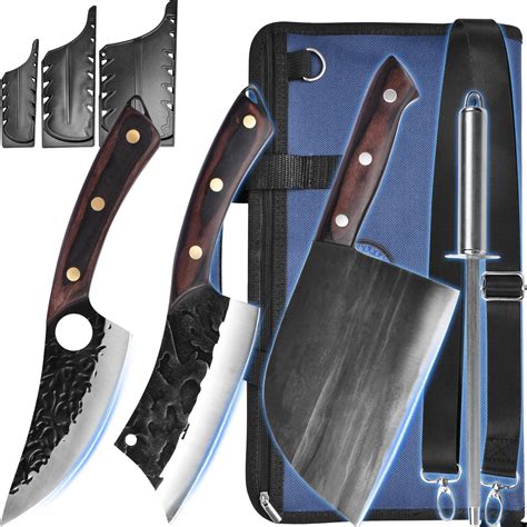Amazon.com: TIVOLI Professional Butcher Knife Set&Ulu Knife 9-inch ...