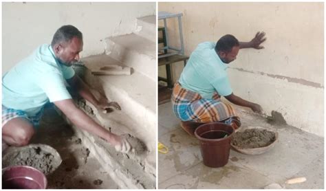 மதுரையில் மகன் படித்த அரசுப் பள்ளிக்கு 3 நாள் ஊதியமின்றி கட்டிட பணி ...