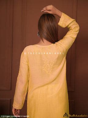 karima Muslin Chikankari Straight Kurta Set with Dupatta-Yellow|The ...