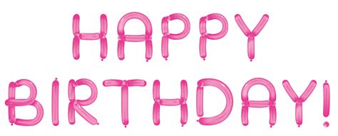 Happy Birthday Pink Text, Wishes, Fun, Cake, Celebration PNG