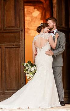 Wedding Gowns With Diamonds by Lace Wedding Dress With Illusion Back Essense Of Wedding Gowns With Diamonds