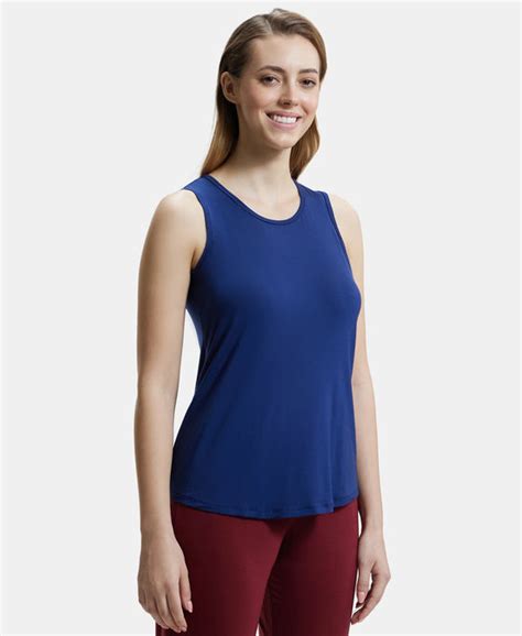 Buy Environment Friendly Lyocell Relaxed Fit Tank Top - Medieval Blue ...