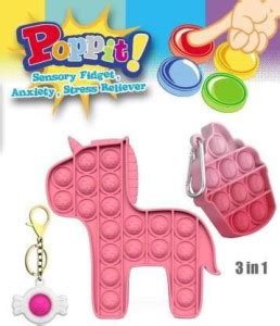 VALGRO Push Pop It Bubble Sensory Fidget Toy Silicone Pony, Mini ...