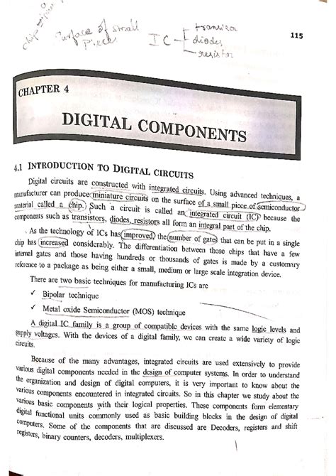 CA (chap-4) Digital Components - of small transisor Chl IC 115 diodes ...