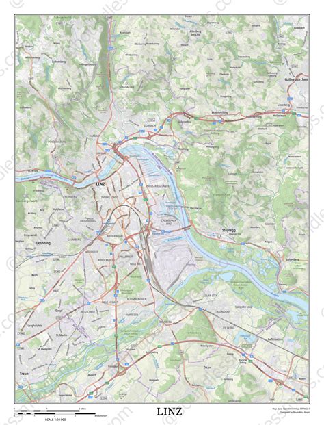 Linz - Topo Atlas Vector Map | Boundless Maps