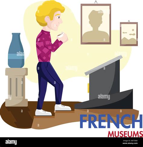 Man visiting french museum. Vector illustration Stock Vector Image & Art - Alamy