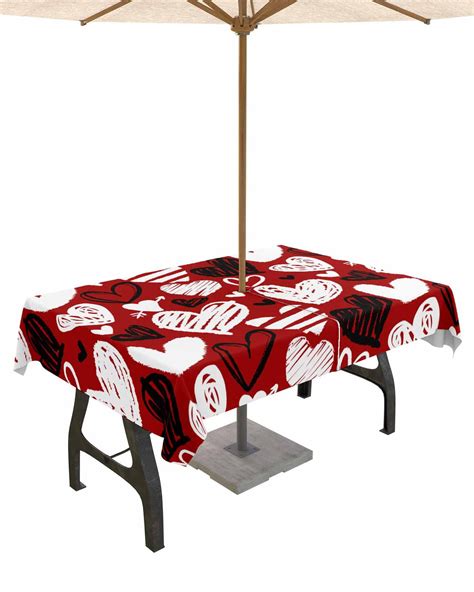Boanket Outdoor Tablecloth with Umbrella Hole for Patio/Picnic/Party ...