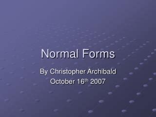 Examples of Normal Forms 的图像结果
