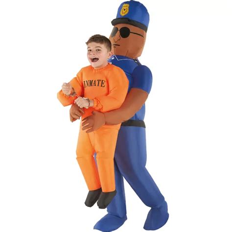Kids Police and Inmate Inflatable Costume - Spirithalloween.com