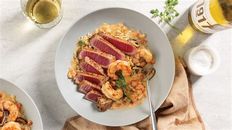 Pan-Seared Tuna With Coconut Shrimp Sauce Recipe