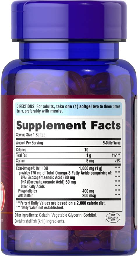 Red Krill Oil 1000 mg (170 mg Active Omega-3), 30 Softgels (29546 ...