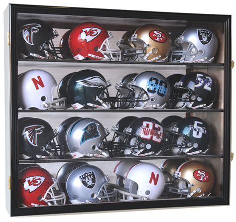 16 Riddell Mini Helmet Helmets Display Case Cabinet Wall Rack NFL ...