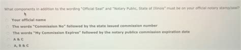 Solved: What components in addition to the wording "Official Seal" and ...