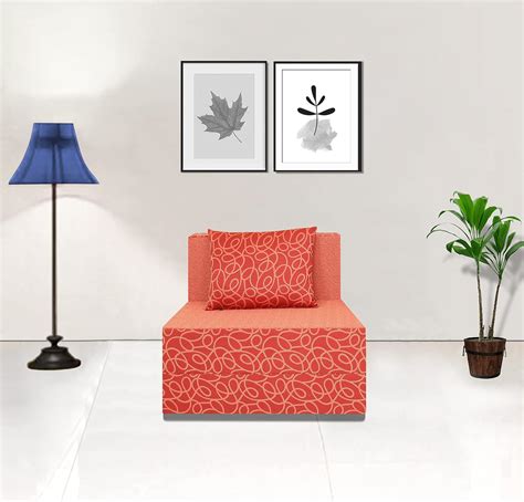 Adorn India Easy Single Seater Sofa Cum Bed Poly Cotton (Red) 3'X6 ...