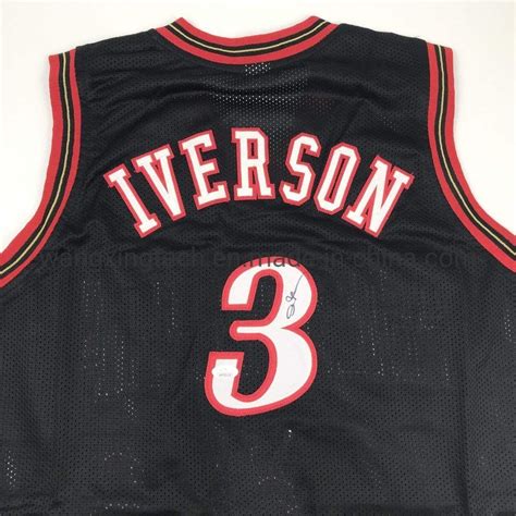 Custom Autographed Signed Jersey Allen Iverson Philadelphia Black ...