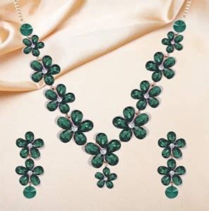 YouBella Alloy Gold-plated Green Jewellery Set Price in India - Buy ...