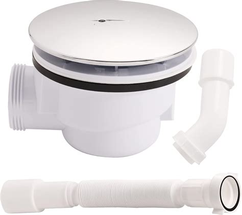 PGYTEC Shower P Trap Side Drain, 1.5" Side Outlet, Chrome Plated ABS ...