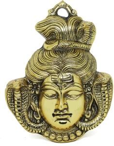 White Box Metal Lord Shiva Face Door or Wall Hanging Shankar for Puja ...