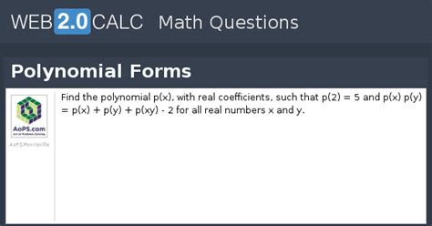 View question - Polynomial Forms